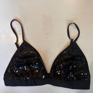 Black sequin bralette top